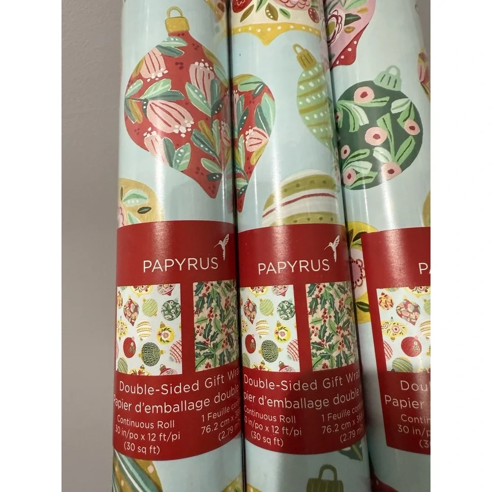 3 Papyrus Gift Wrapping Rolls‎ Paper Ornaments Christmas